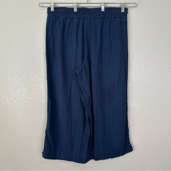 Time and Tru Linen Blend Navy Blue Wide Leg Pull On Pants, Sz Large - Picture 6 of 12
